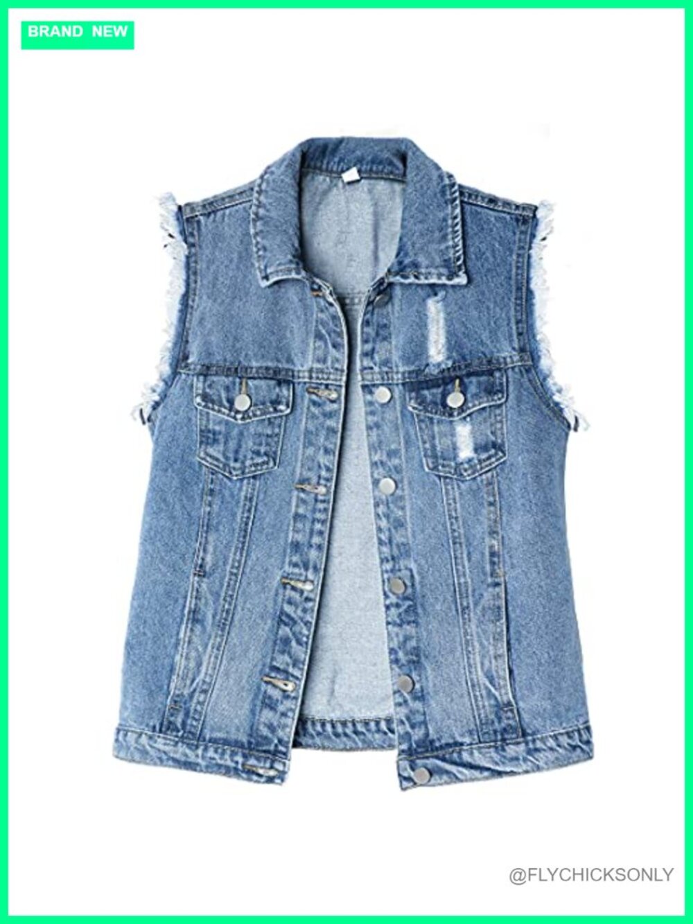 Candy Color Denim Vest Button Up Sleeveless Slim Jean Jacket